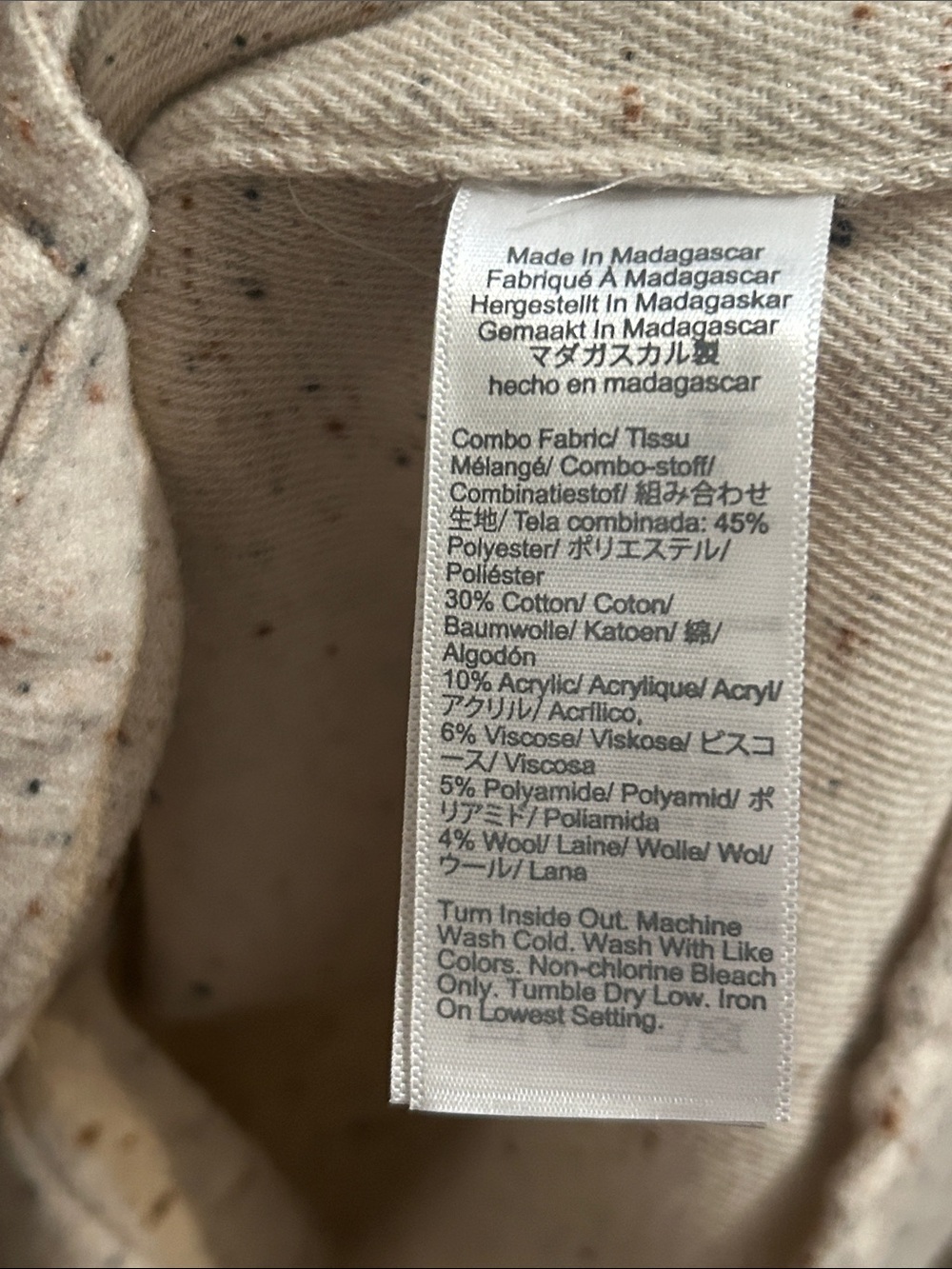 J.Crew Men’s XL Oatmeal Nep Wool Blend Shirt Jacket Shacket Button Front Utility - Picture 10 of 10